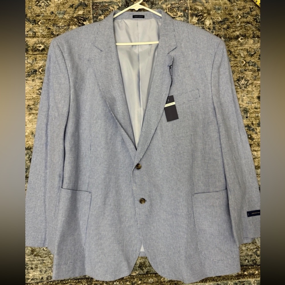 New $150 Big and Tall Blue Stafford Blazer Suit Jacket Size 56BGRG